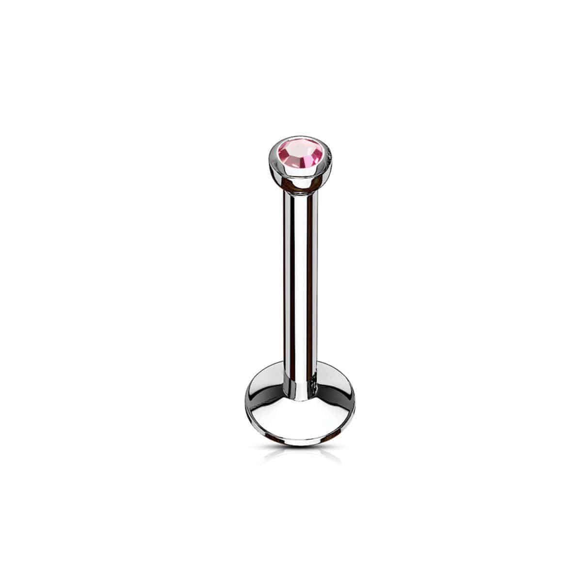 Internally Threaded Labret with CZ Gem - SkinKandy | Body Jewellery & Piercing Online Australia