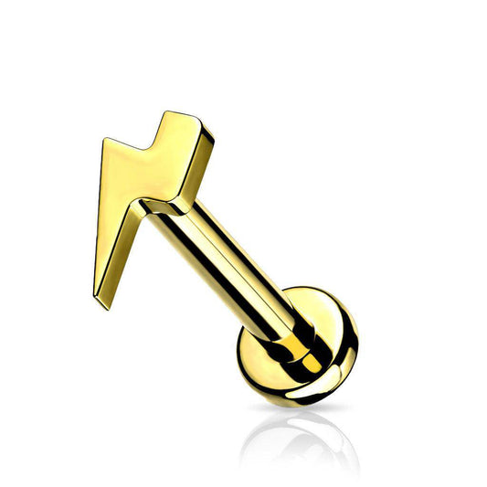 Lightning Bolt Titanium Internally Threaded Labret - SkinKandy | Body Jewellery & Piercing Online Australia