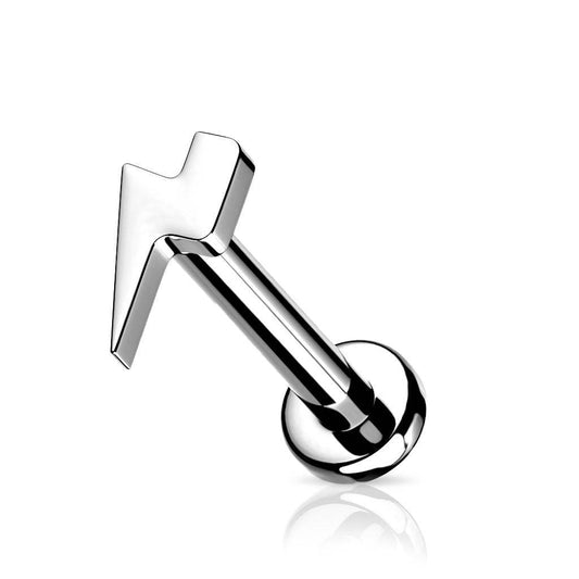 Lightning Bolt Titanium Internally Threaded Labret - SkinKandy | Body Jewellery & Piercing Online Australia