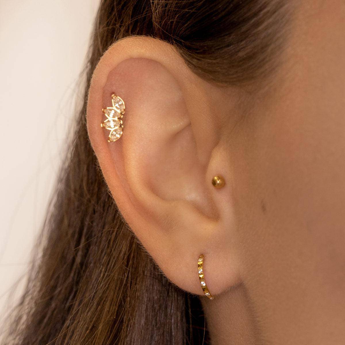 Marquis CZ Fan Flatback Labret - SkinKandy | Body Jewellery & Piercing Online Australia