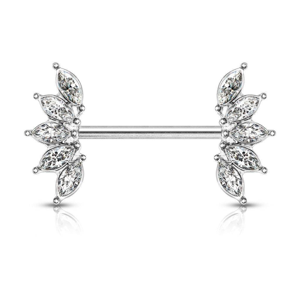 Marquis CZ Steel Nipple Bar - SkinKandy | Body Jewellery & Piercing Online Australia