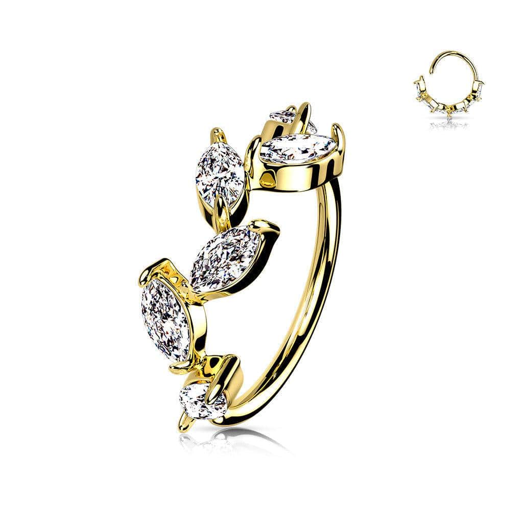 Marquis CZ Vine Bendable Ring - SkinKandy | Body Jewellery & Piercing Online Australia