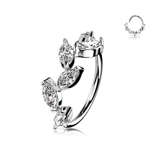 Marquis CZ Vine Bendable Ring - SkinKandy | Body Jewellery & Piercing Online Australia