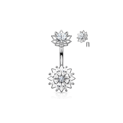 Marquise Flower Belly Bar