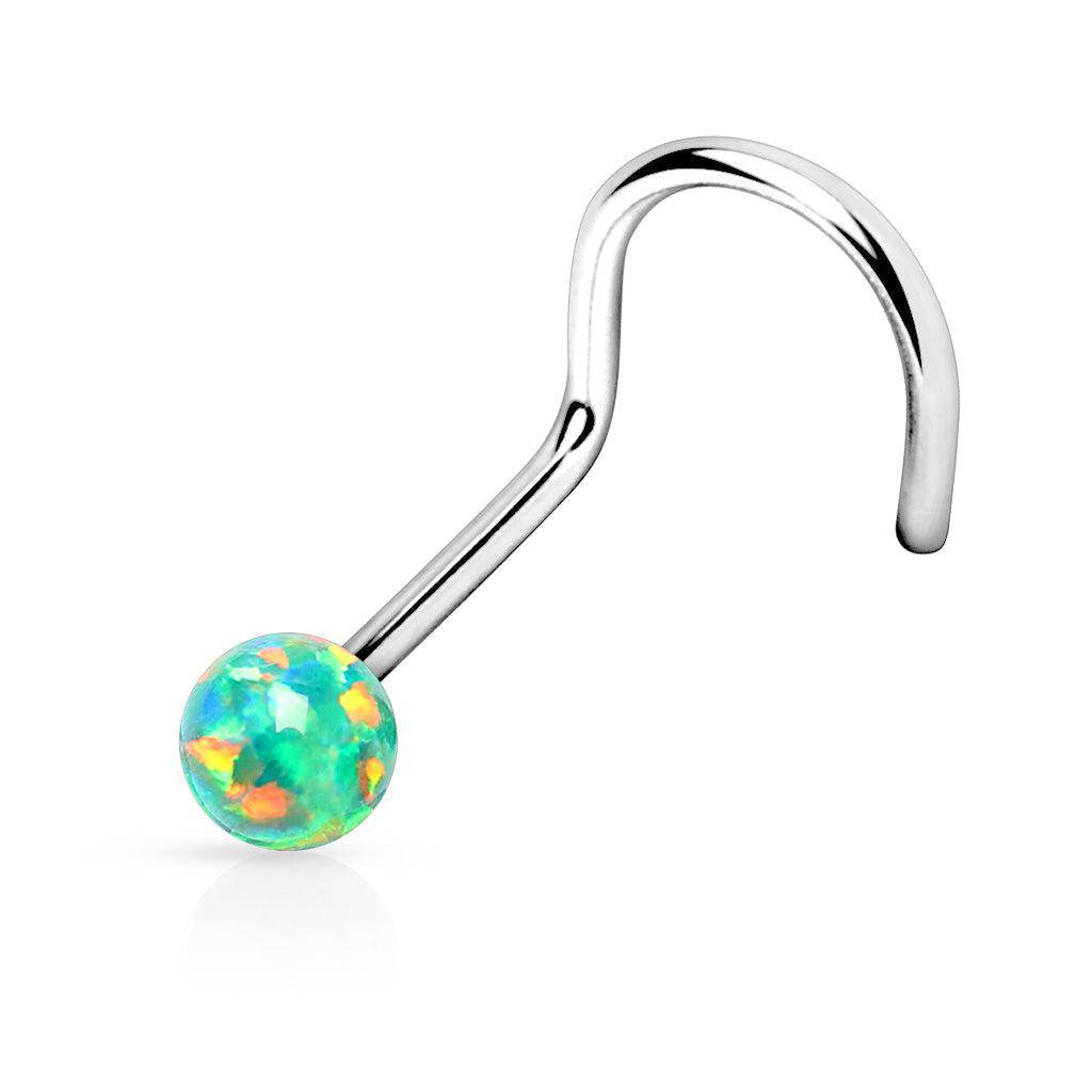 Opal Ball Steel Nose Screw - SkinKandy | Body Jewellery & Piercing Online Australia