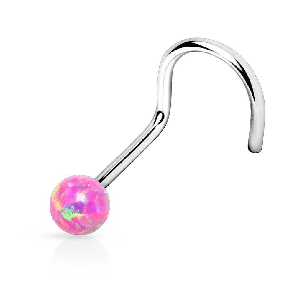Opal Ball Steel Nose Screw - SkinKandy | Body Jewellery & Piercing Online Australia