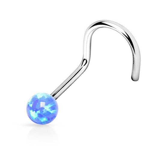 Opal Ball Steel Nose Screw - SkinKandy | Body Jewellery & Piercing Online Australia