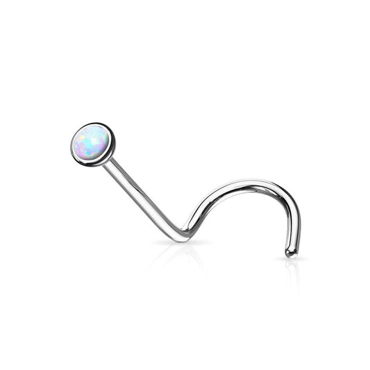 Opal Ball Top Titanium Nose Twist - SkinKandy | Body Jewellery & Piercing Online Australia