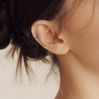 Opal Flower Titanium Internally Threaded Labret