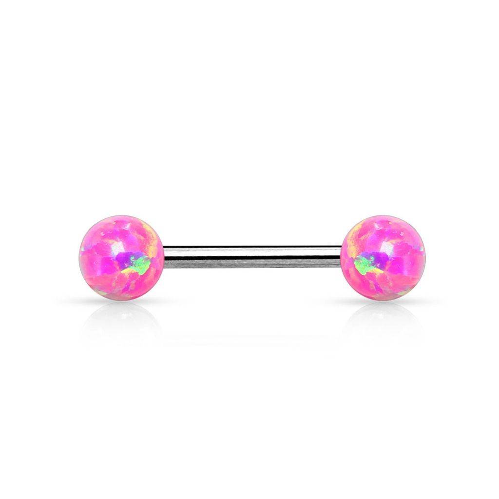 Opal Internally Threaded Ends Nipple Barbell Steel - SkinKandy | Body Jewellery & Piercing Online Australia