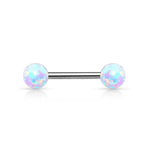 Opal Internally Threaded Ends Nipple Barbell Steel - SkinKandy | Body Jewellery & Piercing Online Australia