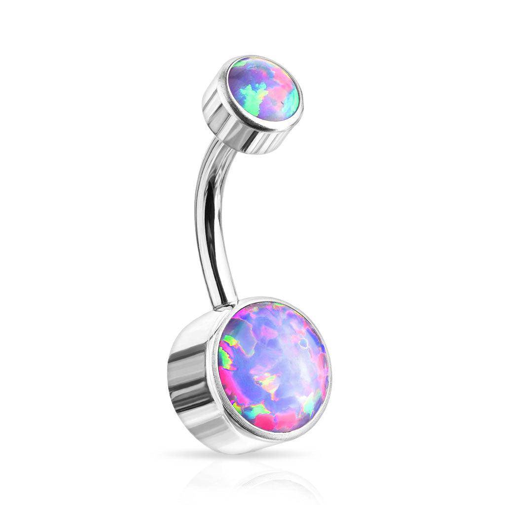 Purple Opal Internally Threaded Titanium Belly Bar - SkinKandy | Body Jewellery & Piercing Online Australia