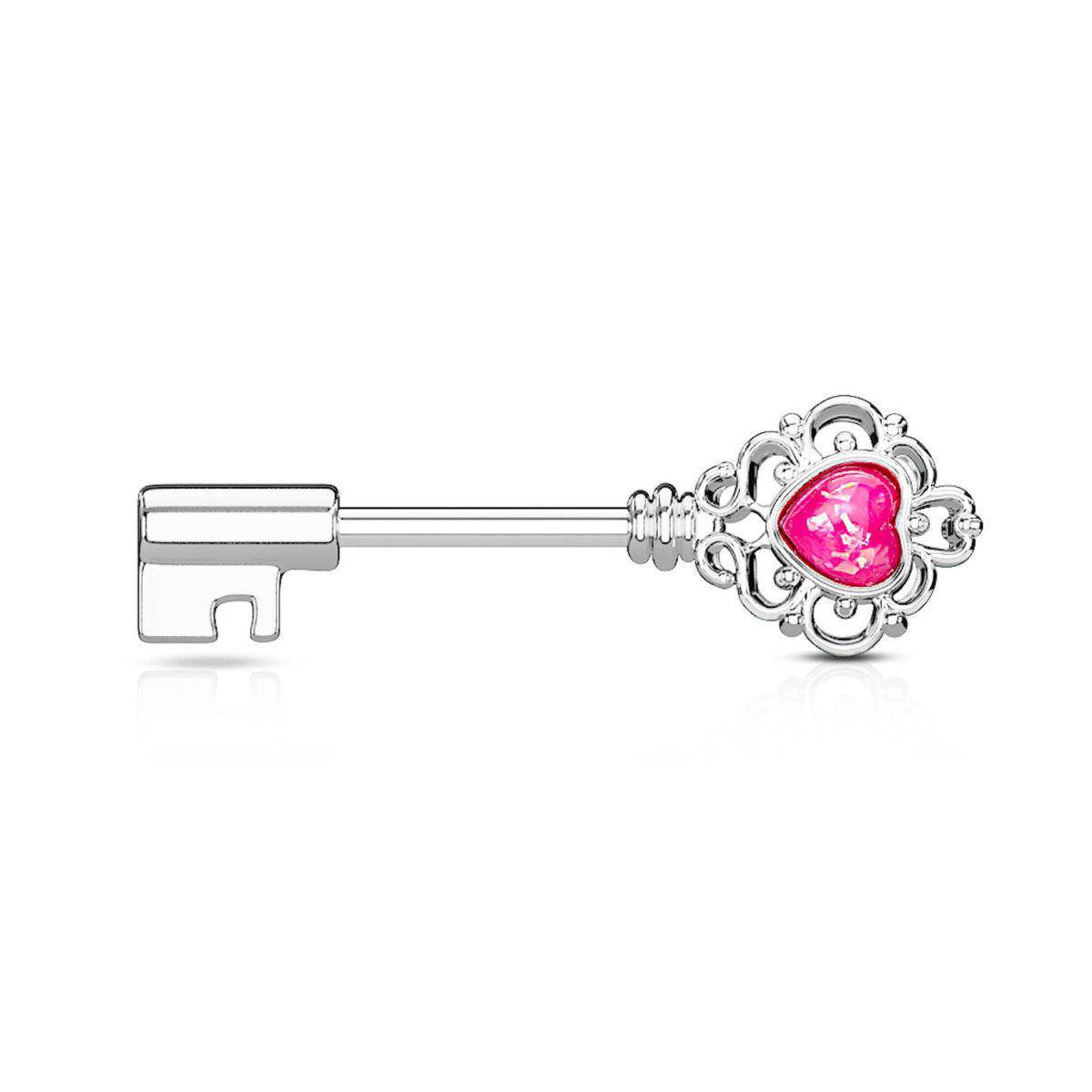 Opal Vintage Key Nipple Barbell - SkinKandy | Body Jewellery & Piercing Online Australia