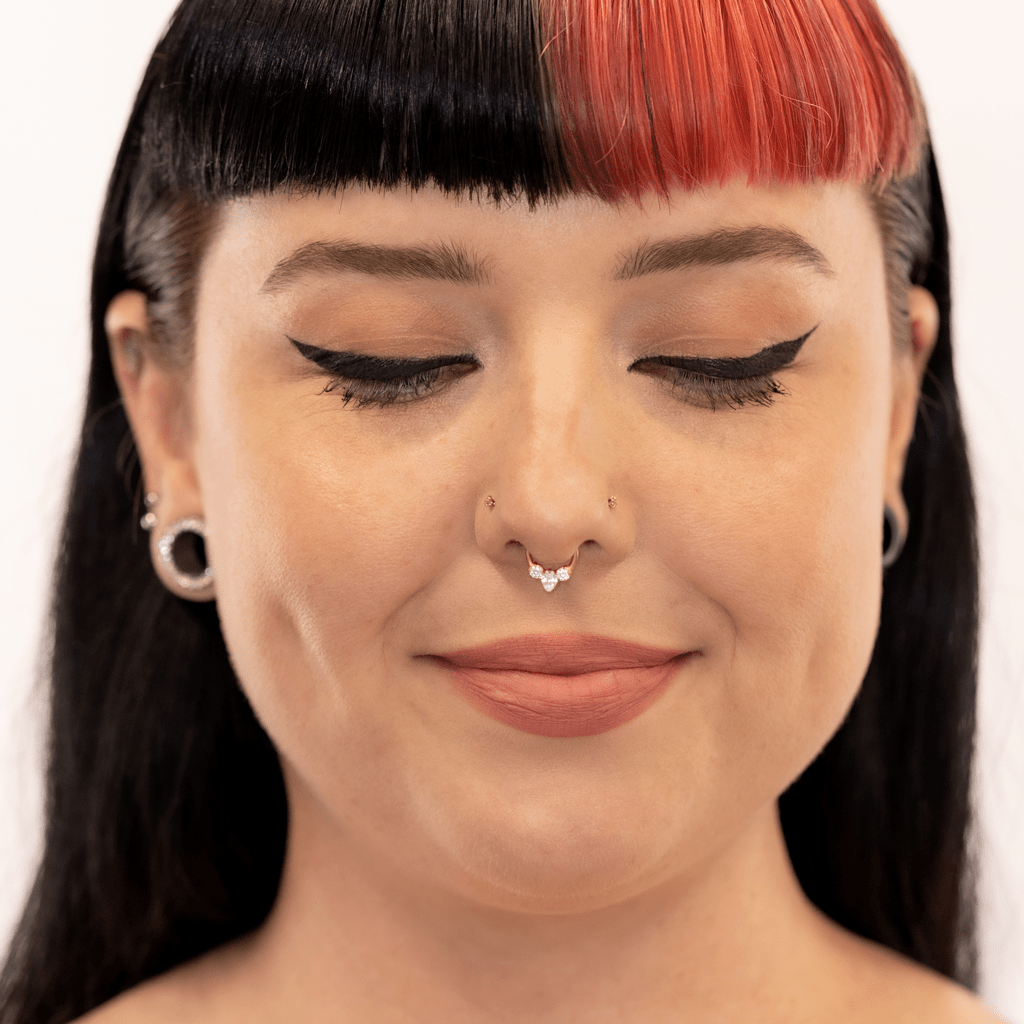 Pear Drop CZ Hinged Segment Ring - SkinKandy | Body Jewellery & Piercing Online Australia