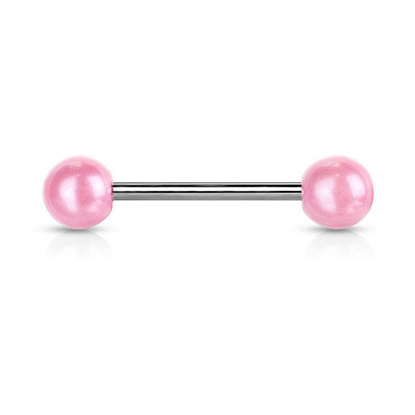 Pearl Barbell Earrings (Coated Acrylic)
