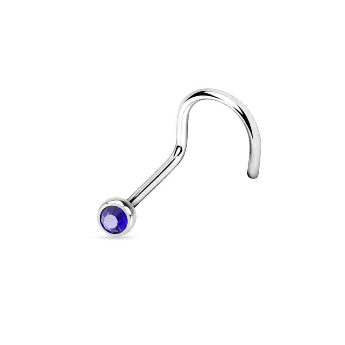 Deep Set Gem Nose Twist - SkinKandy | Body Jewellery & Piercing Online Australia