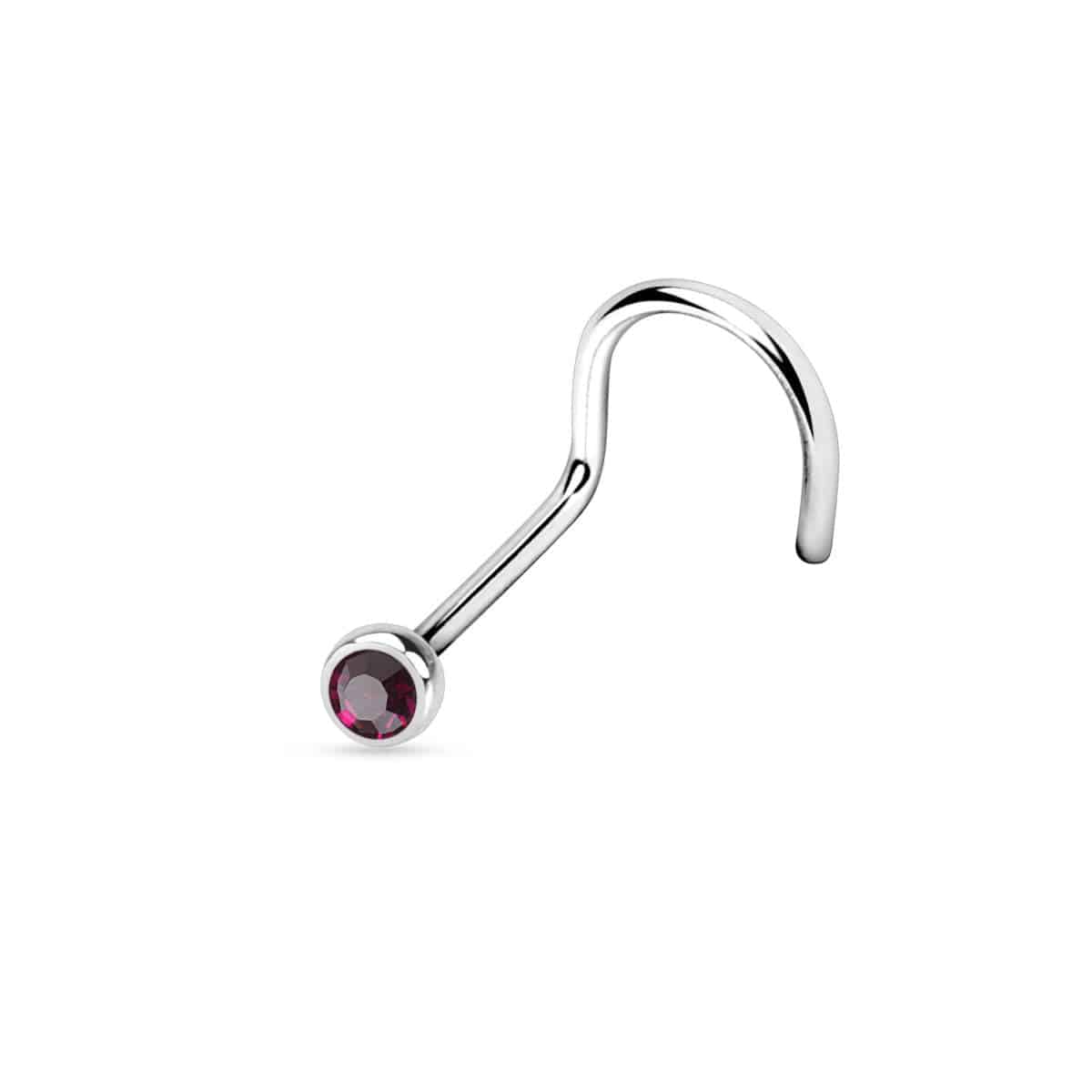 Deep Set Gem Nose Twist - SkinKandy | Body Jewellery & Piercing Online Australia