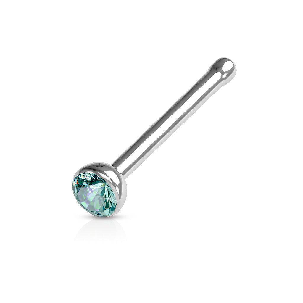 Deep Set Gem Steel Nose Stud - SkinKandy | Body Jewellery & Piercing Online Australia