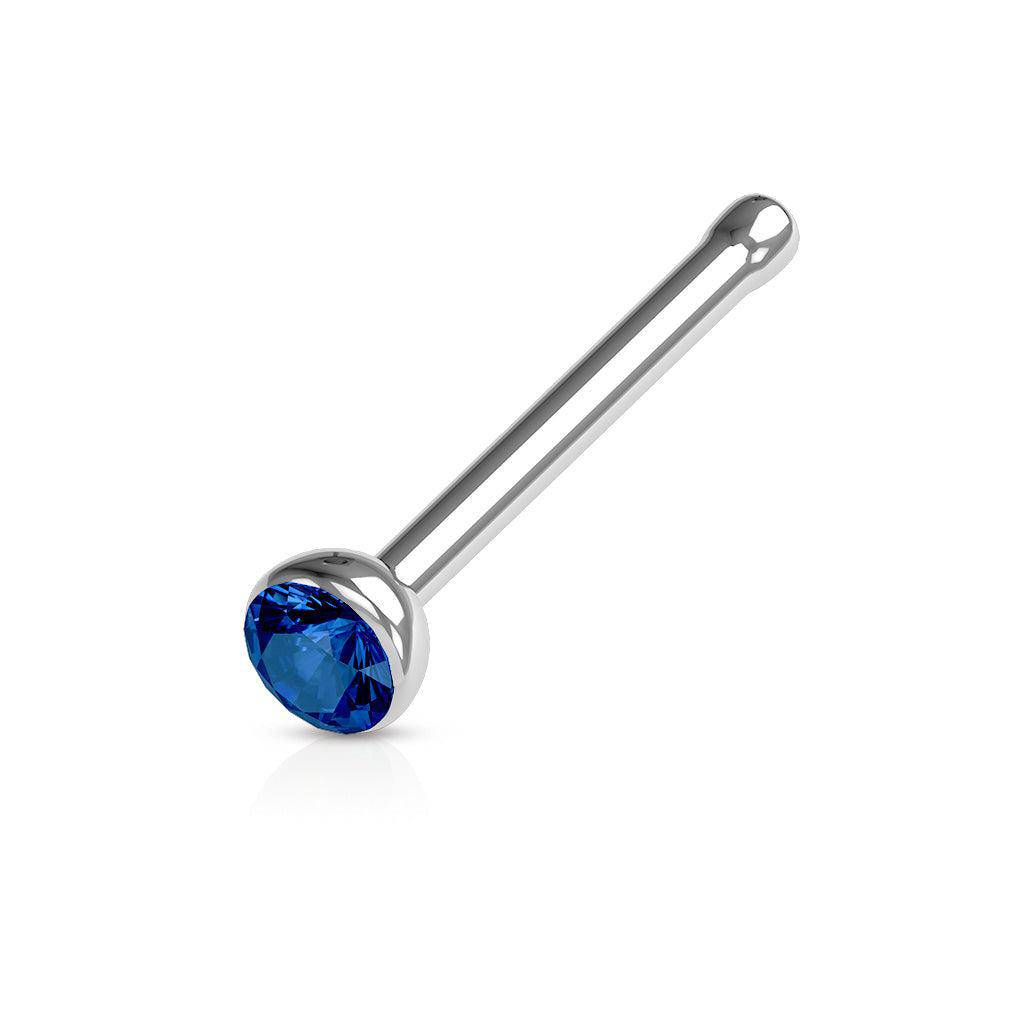 Deep Set Gem Steel Nose Stud - SkinKandy | Body Jewellery & Piercing Online Australia