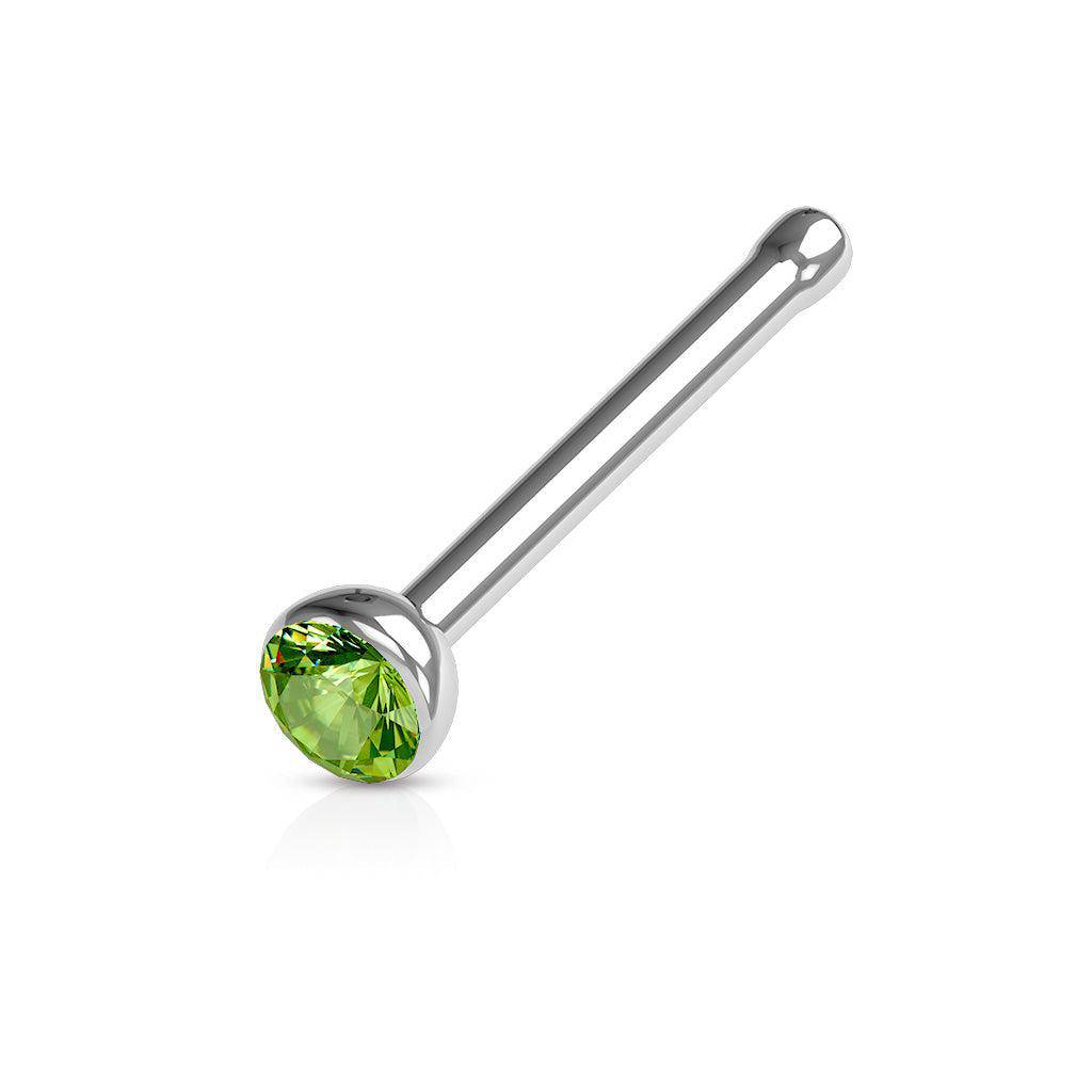 Deep Set Gem Steel Nose Stud - SkinKandy | Body Jewellery & Piercing Online Australia