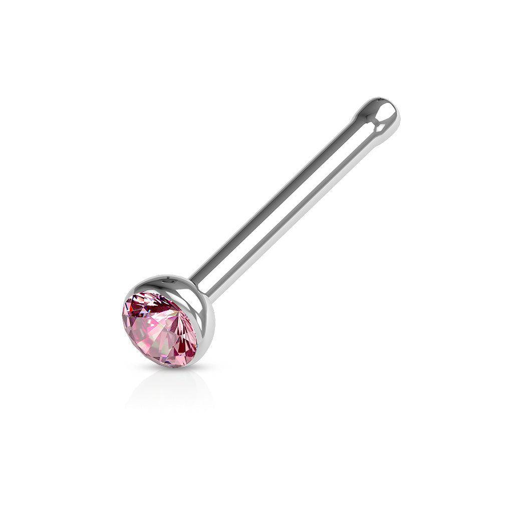 Deep Set Gem Steel Nose Stud - SkinKandy | Body Jewellery & Piercing Online Australia