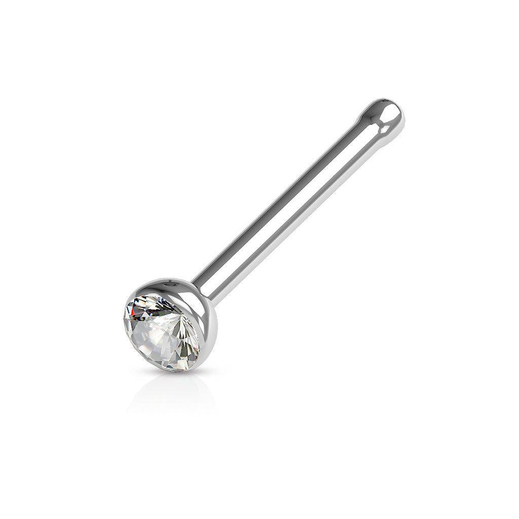 Deep Set Gem Steel Nose Stud - SkinKandy | Body Jewellery & Piercing Online Australia