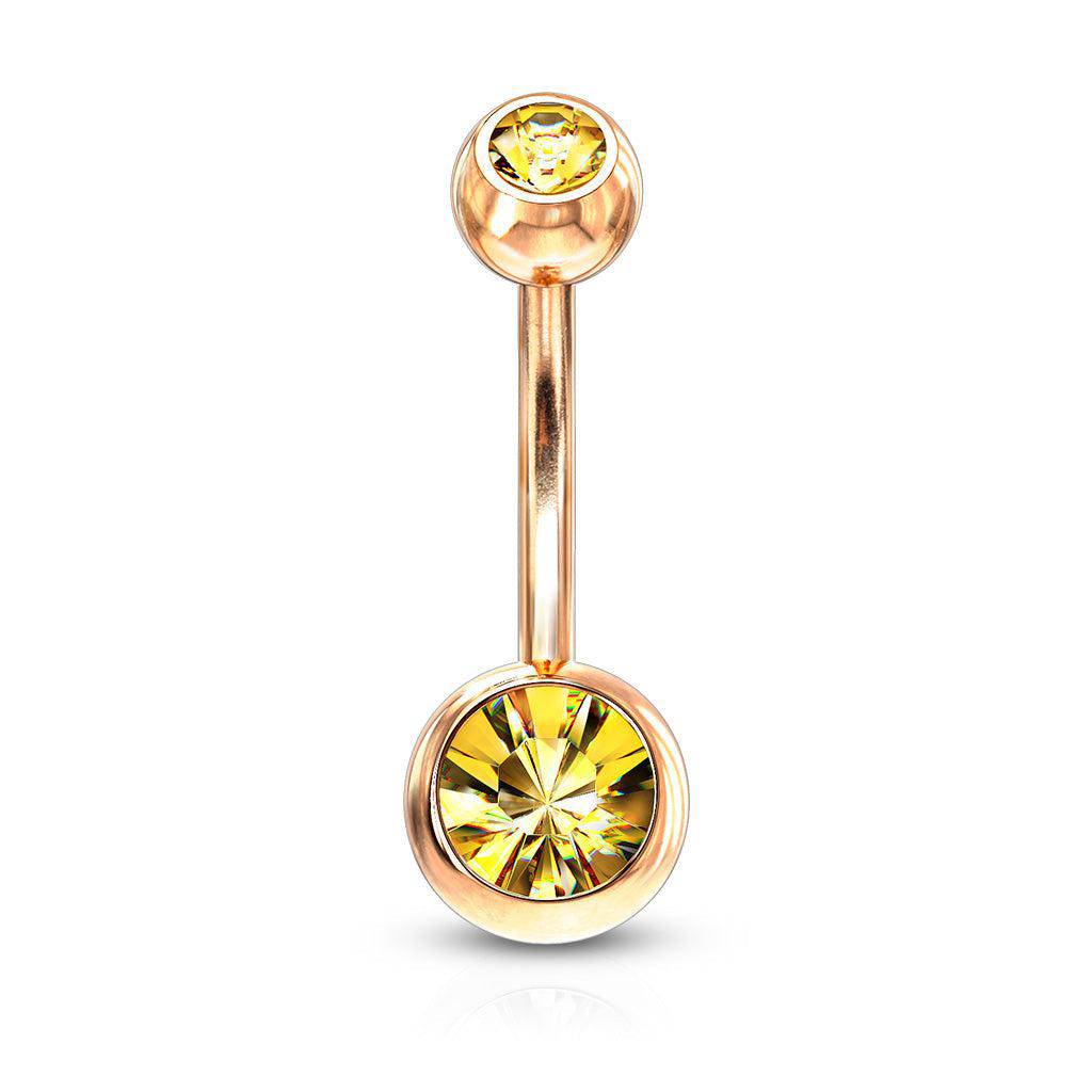 Rose Gold CZ Belly Ring