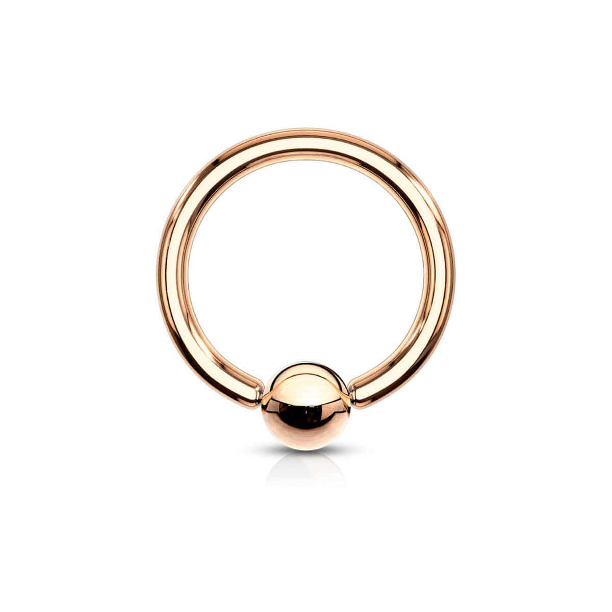 Rose Gold Plated Over Steel Ball Closing Ring