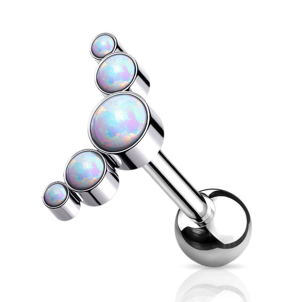 Round Opal Titanium Cartilage Barbell - SkinKandy | Body Jewellery & Piercing Online Australia