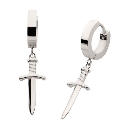 Dagger Huggie Drop Earrings - SkinKandy | Body Jewellery & Piercing Online Australia