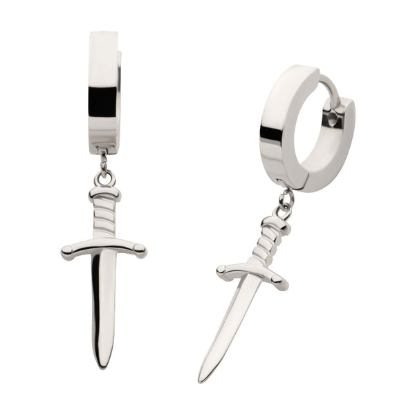 Dagger Huggie Drop Earrings