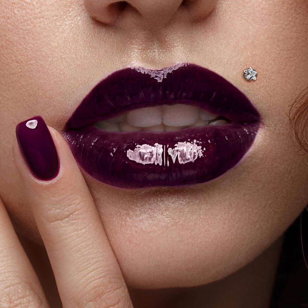 Star CZ Gem Top Titanium Labret - SkinKandy | Body Jewellery & Piercing Online Australia