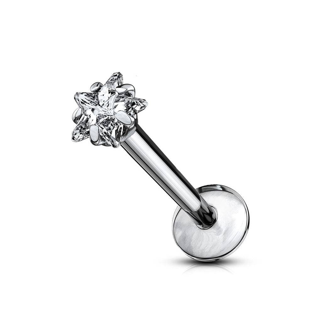 Star CZ Gem Top Titanium Labret - SkinKandy | Body Jewellery & Piercing Online Australia