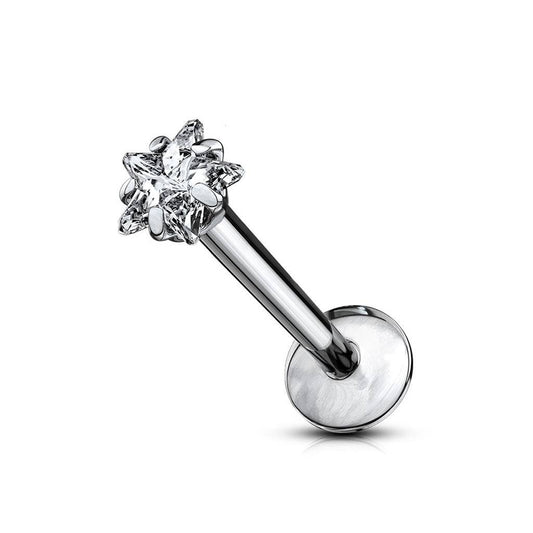 Star CZ Gem Top Titanium Labret - SkinKandy | Body Jewellery & Piercing Online Australia