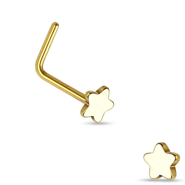 Star Nose Stud with L Bend (Steel)