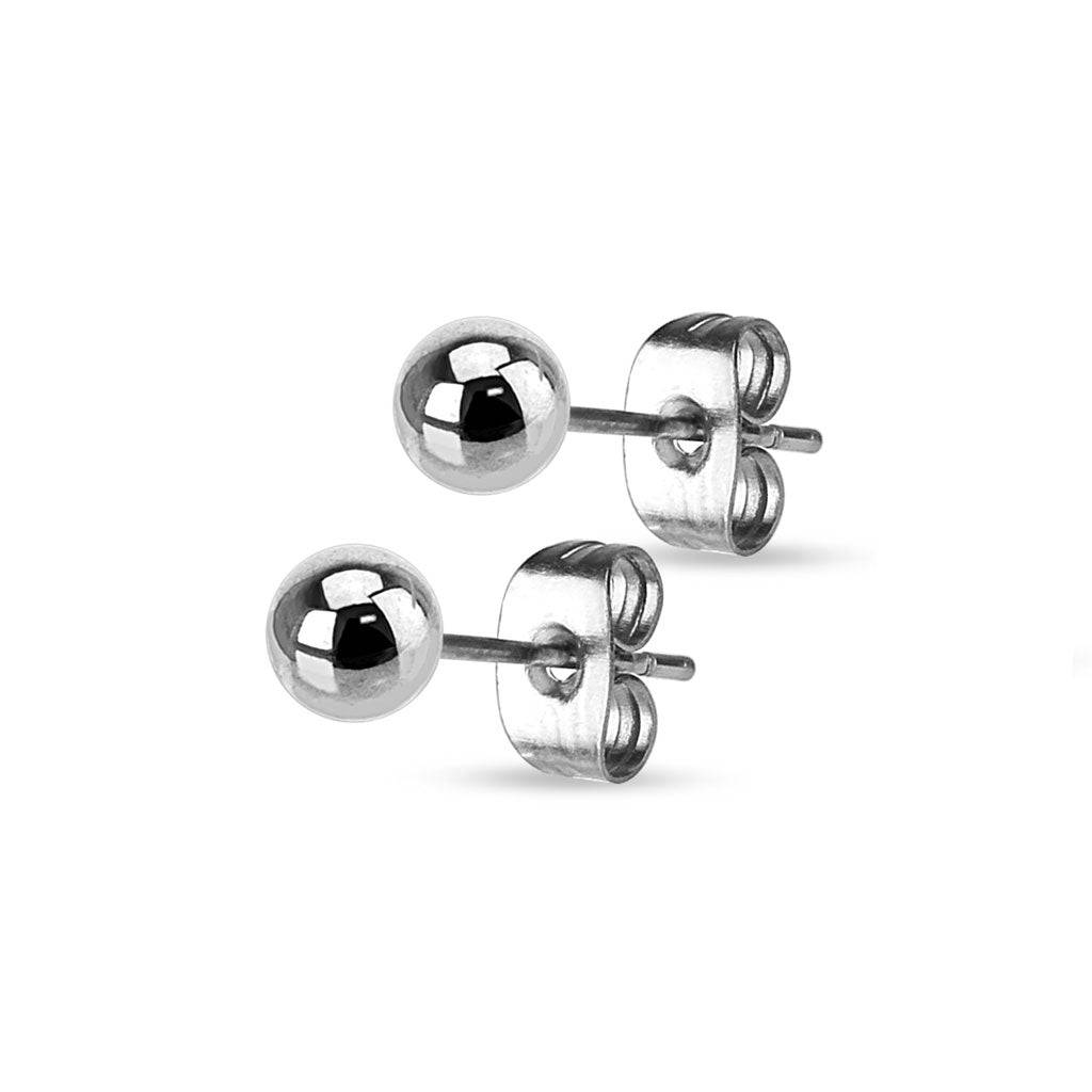 Steel Ball End Earrings