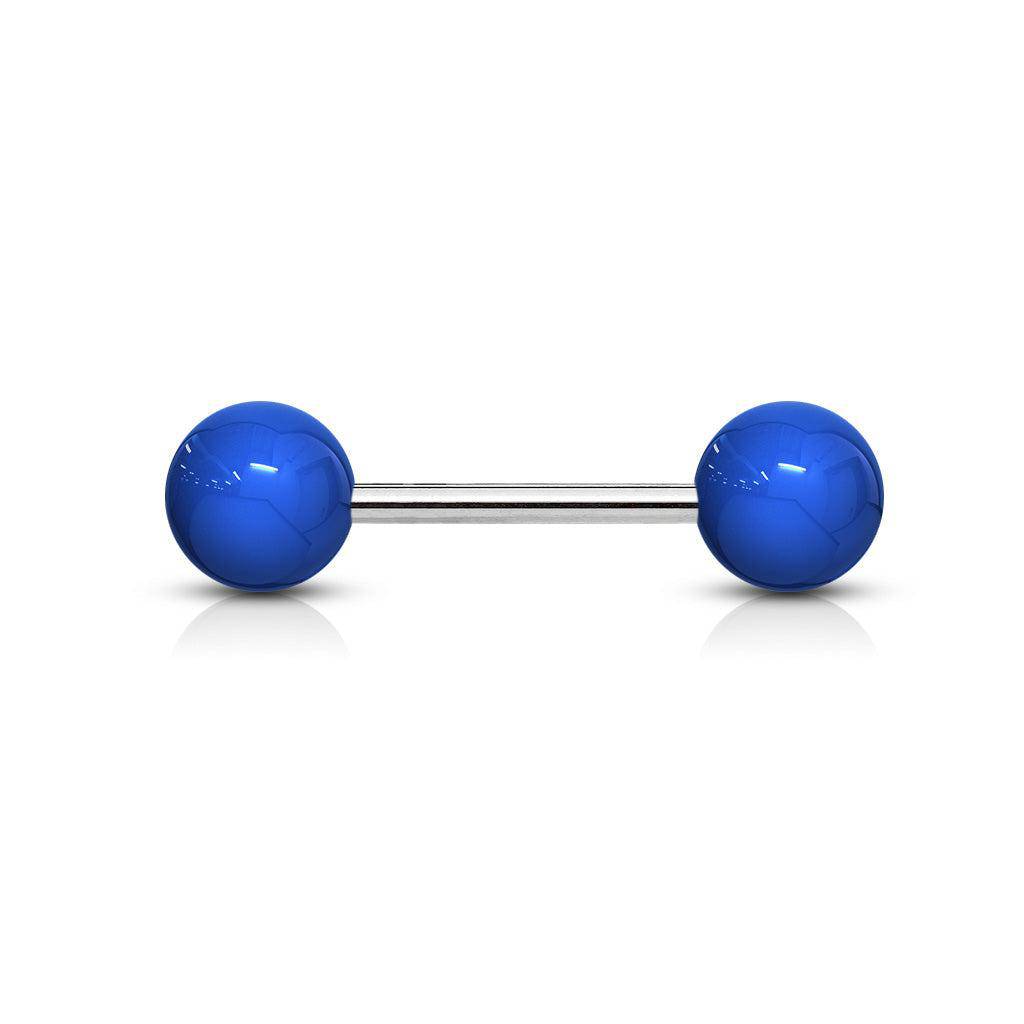 Steel Barbell with Acrylic Coloured Ball Ends - SkinKandy | Body Jewellery & Piercing Online Australia