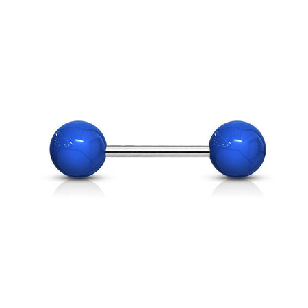 Steel Barbell with Acrylic Coloured Ball Ends