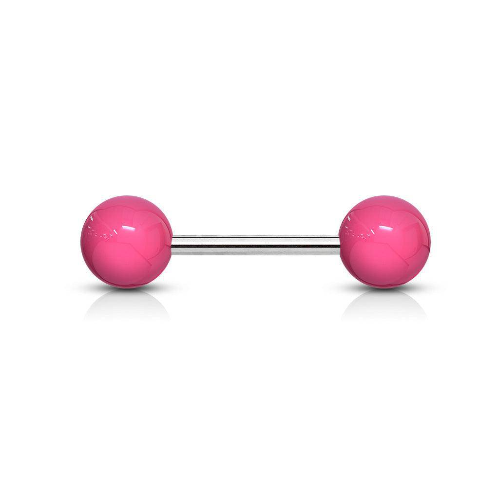 Steel Barbell with Acrylic Coloured Ball Ends - SkinKandy | Body Jewellery & Piercing Online Australia