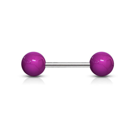 Steel Barbell with Acrylic Coloured Ball Ends