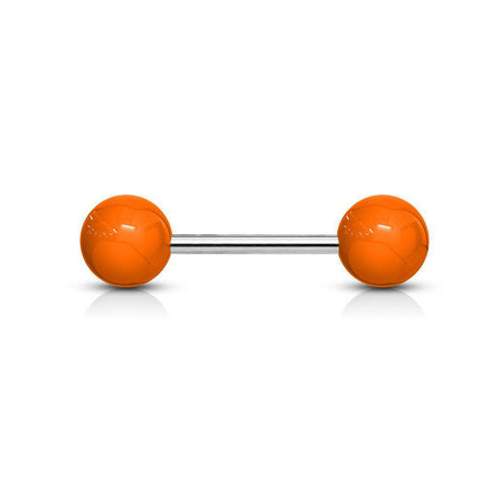 Steel Barbell with Acrylic Coloured Ball Ends