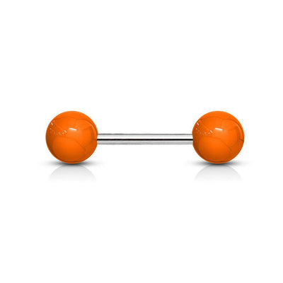 Steel Barbell with Acrylic Coloured Ball Ends
