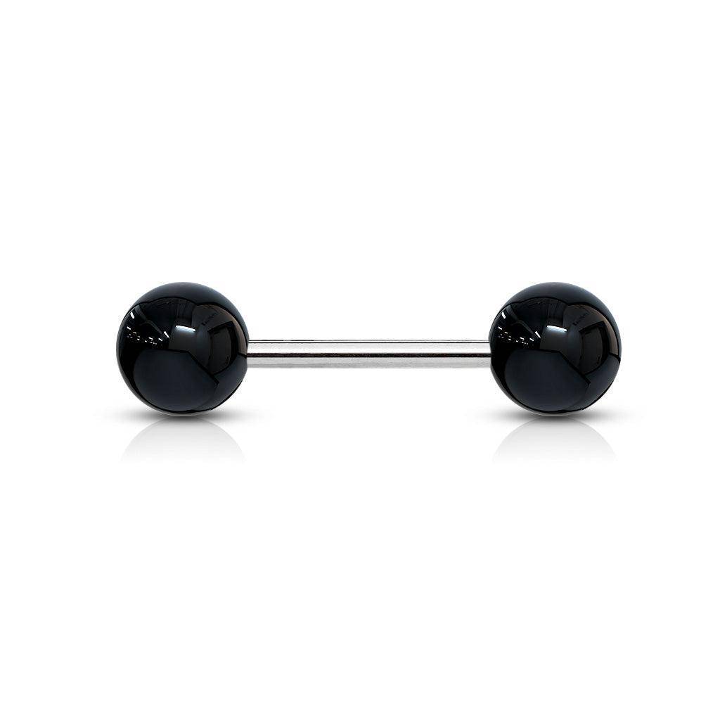 Steel Barbell with Acrylic Coloured Ball Ends