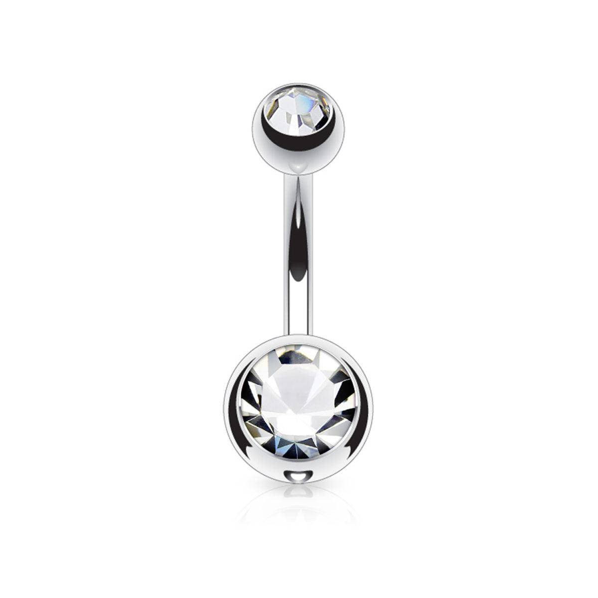 Steel Belly Ring with Gem - SkinKandy | Body Jewellery & Piercing Online Australia