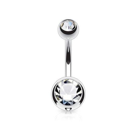 Steel Belly Ring with Gem