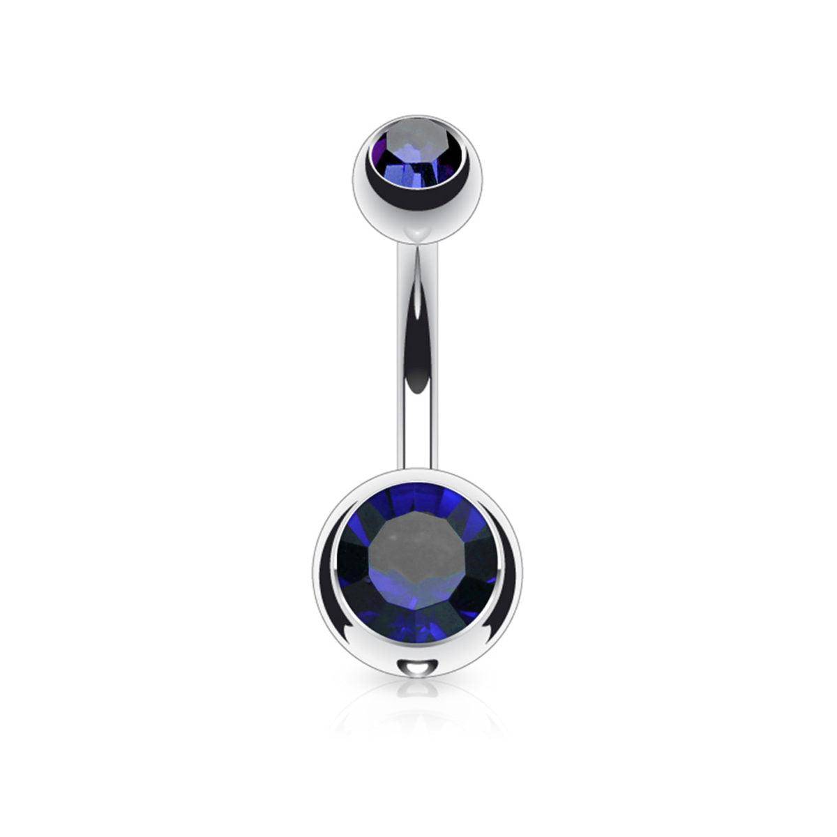 Steel Belly Ring with Gem