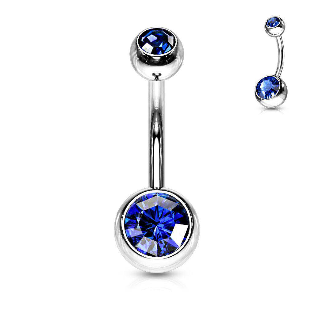 Buy Surgical Steel Belly Button Ring Body Jewelry Piercing Navel Ring  Barbells with Purple Color Cubic Zirconia Online at Low Prices in India |  Amazon Jewellery Store - Amazon.in
