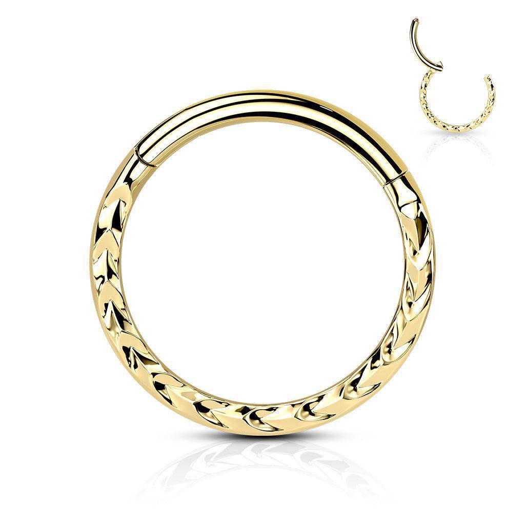 Steel Hinged Segment with Chevron Cut Front - SkinKandy | Body Jewellery & Piercing Online Australia