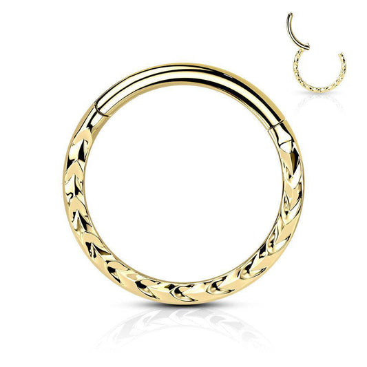 Steel Hinged Segment with Chevron Cut Front - SkinKandy | Body Jewellery & Piercing Online Australia