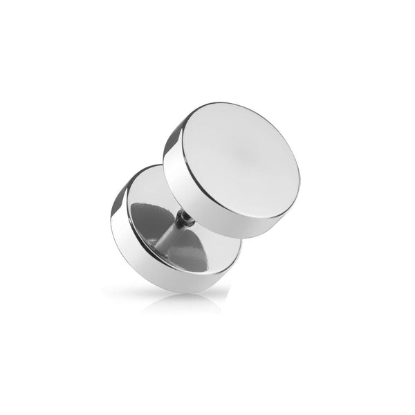 Steel Polish Finish Fake Plugs - Pair